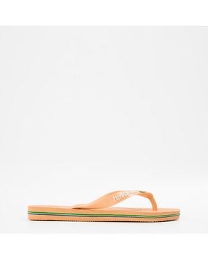 Havaianas Hav. Brasil Logo Ruby Flip Flops - Pink