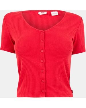 Levi's Short Sleeve Striped T-Shirt - Red
