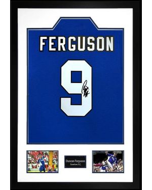 The Fan Cave Duncan Ferguson Signed Everton Shirt Premium Frame - Blue