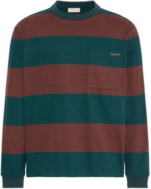 Calvin Klein Suede Stripe T-Shirt - Green
