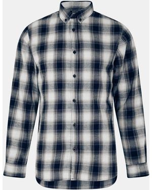 Threadbare Cheque Long-Sleeve Patterned Shirt - Blue