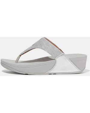 Fitflop Lulu Glitz Toe-Post Sandals - Grey