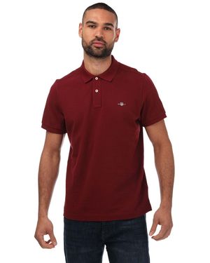 GANT Regular Fit Shield Pique Polo - Red