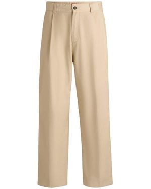 HUGO Renar252 Relaxed Fit Trousers - Natural