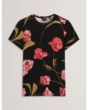 Ted Baker Printed Slim Fit T-Shirt - Black