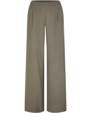 Biba Striped Wide Leg Trousers - Grey