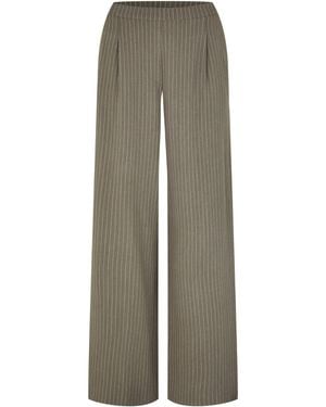 Biba Striped Wide Leg Trousers - Grey