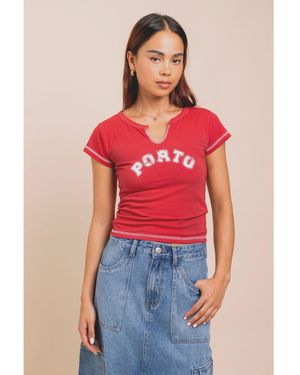 Daisy Street Daisy Jersey Top Ld43 - Red