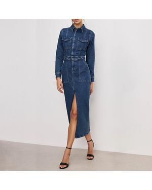 GOOD AMERICAN Long Sleeve Mini Dress - Blue