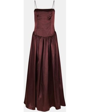 Amy Lynn Alexa Satin Long Maxi Dress - Purple