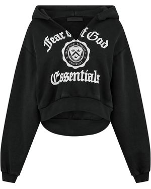Fear Of God V-Neck Pull Over Relaxed Fit Hoodie - Black