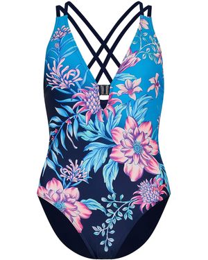 Zoggs Wild Rose Crossback - Blue