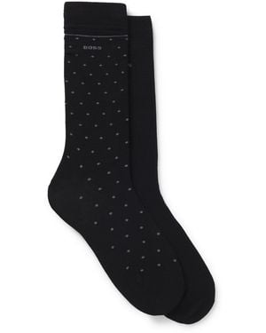 BOSS Bamboo Dots Crew Socks - Black