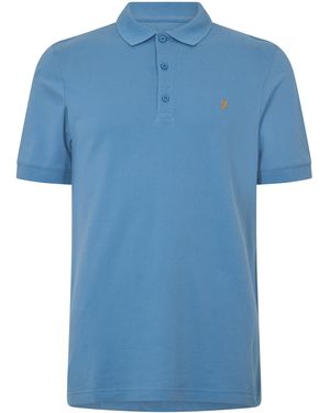 Farah Emerson Short Sleeve Polo Shirt - Blue