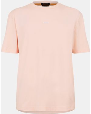 BOSS Oversized Tchup T-Shirt With Logo Detail - Pink