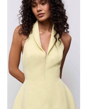 Odd Muse Zip Collar Mini Dress - Natural