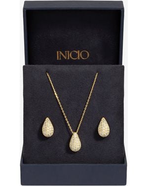 Inicio Plated Cubic Zirconia Teardrop Set - Blue