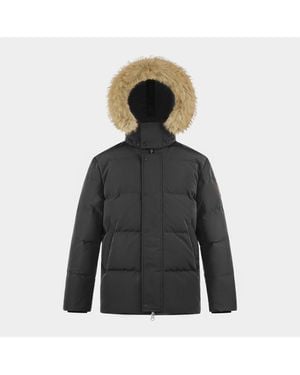 ARCTIC ARMY Muskox Waterproof Baffle Stitching Detachable Hood Parka - Black