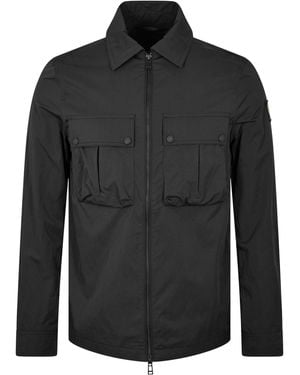 Belstaff Stride Zip Collar Long Sleeve Overshirt - Black