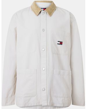 Tommy Hilfiger Cord Textured Relaxed Fit Overshirt - White