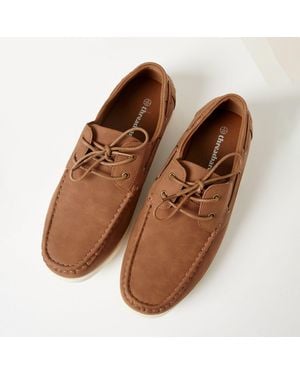 Threadbare Faux Suede Boat Shoes - Brown