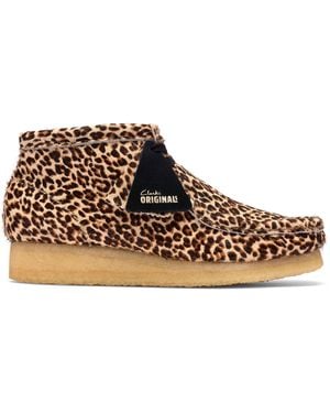 Clarks Leopard Print Wallabee Boot - Brown