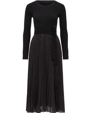 Forever New Finley Polka Dot Pleat Hem Knit Dress - Black