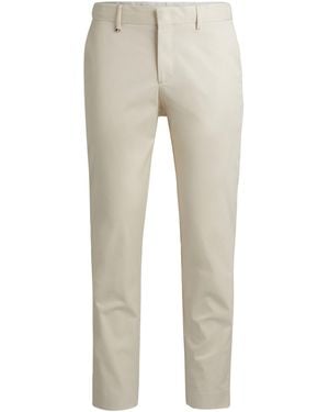 BOSS C-Genius-Dtl-243F Tailored Fit Straight Leg Trousers - Natural