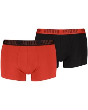 PUMA Everyday Cotton 2 Pack Trunks - Red