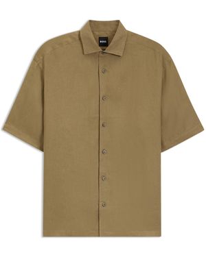 BOSS Lightweight Short Sleeve Shirt - Green