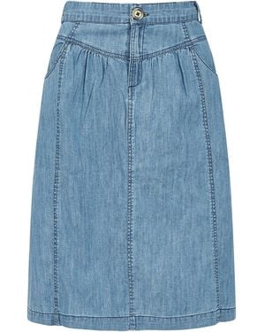Yumi' Chambray Denim Skirt - Blue