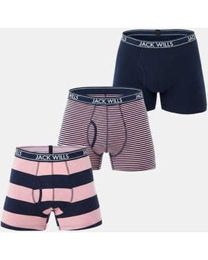 Jack Wills Jw Daundley Boxers 3 Pack - Blue
