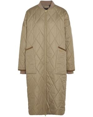 Barbour Rhea Diamond Quilted Longline Jacket - Natural