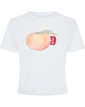 Levi's Short Sleeve Boxy Western Criss Cross Baby Tee - White