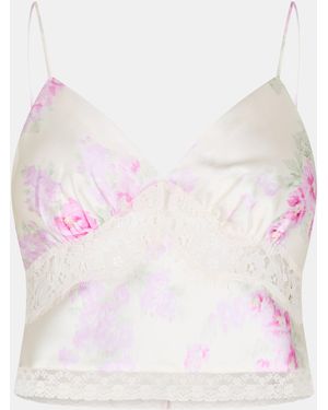 LoveShackFancy Spritely Strappy Crop Top - Pink