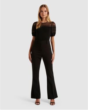 Forever New Matilda Spliced Puff Sleeve Top - Black