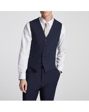 Ted Baker Pilos Slim Fit Panama Waistcoat - Blue