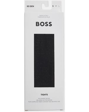 BOSS Mono Gltr Soft Shine Patterned Tights - Black