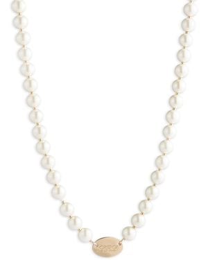 Ralph Lauren Lauren Ralph Lauren & Pearl Logo Necklace - Metallic
