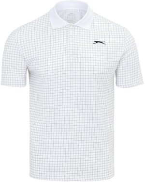 Slazenger 1881 Check Golf Polo - White
