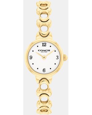 COACH Ladies Iris Plated Bracelet Watch - Metallic