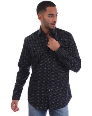 BOSS H Joe Kent Oxford Long Sleeve Shirt - Blue