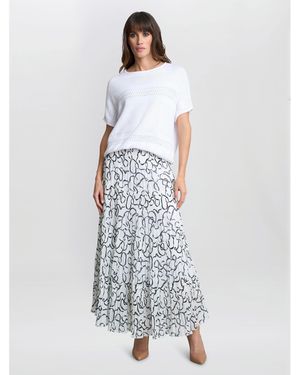 Gina Bacconi Jasmina Pleated Maxi Skirt - White