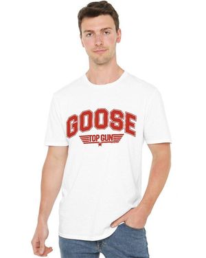 top gun Goose Varsity Adult T Shirt - White