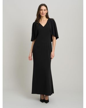 Gina Bacconi Francine Cape Sleeve Maxi Dress - Black