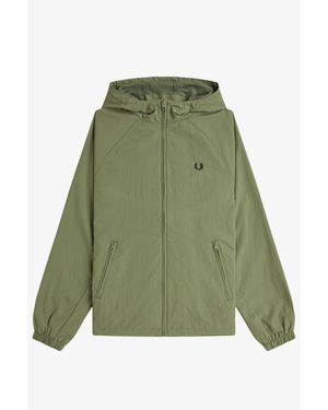 Fred Perry Taslan Hooded Shell Rain Anorak - Green