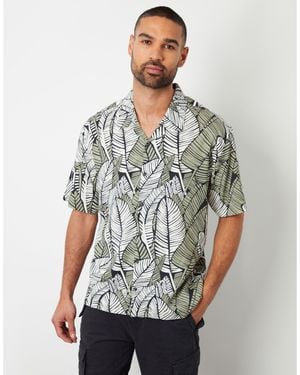 Threadbare Short-Sleeve Patterned Shirt - Grey