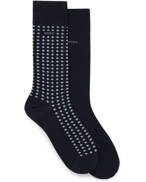 BOSS 2 Pack Minipattern Crew Socks - Blue
