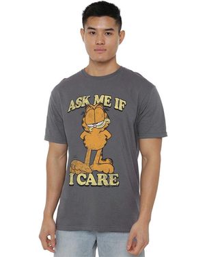 Garfield Ask Me T Shirt Charcoal - Grey