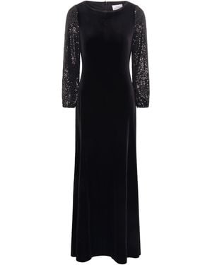 Gina Bacconi Pauline Velvet Maxi Sequin Sleeve Dress - Black